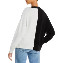 Discount ⌛ AQUA Color Block Cashmere Sweater - 100% Exclusive Black/ivory ⭐ 9 Discount ⌛ AQUA Color Block Cashmere Sweater - 100% Exclusive Black/ivory ⭐ -AQUA Elegant shop unnamed file 3013