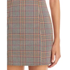 Discount ✔️ AQUA Plaid Mini Sheath 🥰 Dress - 100% Exclusive Ivory Multi 🧨 -AQUA Elegant shop unnamed file 3041