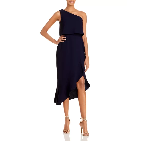 Budget ❤️ AQUA Crepe Flounce Cocktail ⭐ Dress - 100% Exclusive Navy ⌛ 1 Budget ❤️ AQUA Crepe Flounce Cocktail ⭐ Dress - 100% Exclusive Navy ⌛