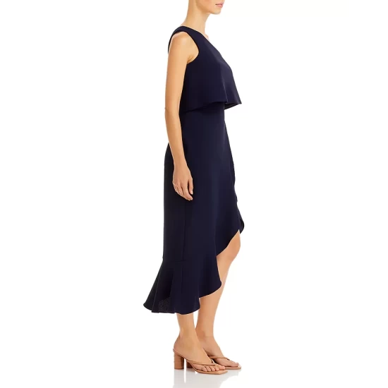 Budget ❤️ AQUA Crepe Flounce Cocktail ⭐ Dress - 100% Exclusive Navy ⌛ 7 Budget ❤️ AQUA Crepe Flounce Cocktail ⭐ Dress - 100% Exclusive Navy ⌛ - Image 7