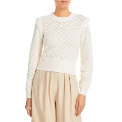 Flash Sale ❤️ AQUA Pointelle Sweater - 100% Exclusive Ivory 🔥