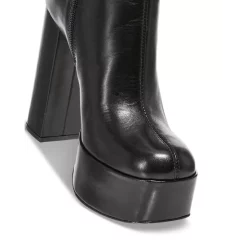 Hot Sale ⭐ AQUA ❤️ Women's Penn Platform Booties - 100% Exclusive Black Leather ⭐ -AQUA Elegant shop unnamed file 3070