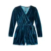 Best deal 👍 AQUA 🛒 Girls' Velvet Romper, Big Kid - 100% Exclusive Galactic Teal ⌛