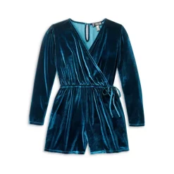AQUA Elegant shop 29 Best deal ๐ AQUA ๐ Girls' Velvet Romper, Big Kid - 100% Exclusive Galactic Teal โ