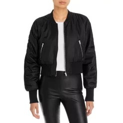 Buy ⌛ AQUA Deena Nylon Bomber Jacket - 100% Exclusive Olive 🎉