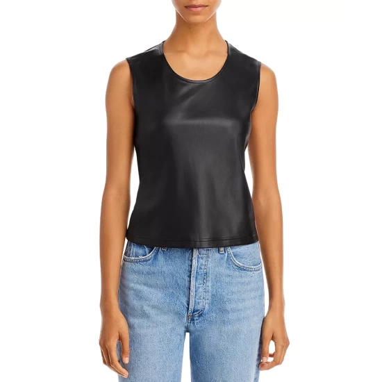 Best Sale π AQUA Faux Leather Front Tank - 100% Exclusive Black β€οΈ 1 Best Sale π AQUA Faux Leather Front Tank - 100% Exclusive Black β€οΈ