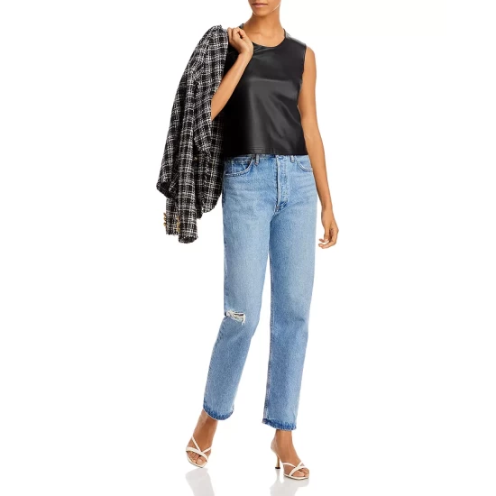 Best Sale π AQUA Faux Leather Front Tank - 100% Exclusive Black β€οΈ 3 Best Sale π AQUA Faux Leather Front Tank - 100% Exclusive Black β€οΈ - Image 3