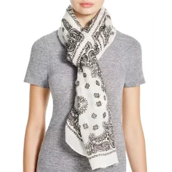 Best Pirce 🔥 AQUA Bandana Print Scarf - 100% Exclusive White/black 🌟