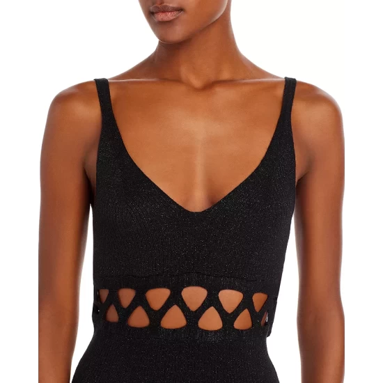 Deals ๐ AQUA Sleeveless Ribbed Knit Cutout Dress - 100% Exclusive Black ๐ 5 Deals ๐ AQUA Sleeveless Ribbed Knit Cutout Dress - 100% Exclusive Black ๐ - Image 5