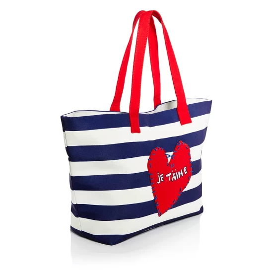 Discount ✨ AQUA Je T'aime Striped Tote - 100% Exclusive Blue White 😉 5 Discount ✨ AQUA Je T'aime Striped Tote - 100% Exclusive Blue White 😉 - Image 5