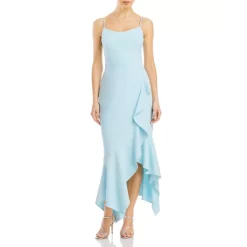 Outlet ✔️ AQUA Ruffled Midi ⭐ Dress - 100% Exclusive Light Blue ❤️