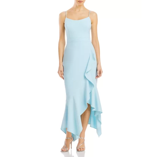 Outlet ✔️ AQUA Ruffled Midi ⭐ Dress - 100% Exclusive Light Blue ❤️ 1 Outlet ✔️ AQUA Ruffled Midi ⭐ Dress - 100% Exclusive Light Blue ❤️