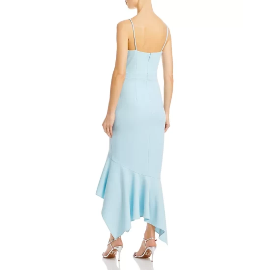 Outlet ✔️ AQUA Ruffled Midi ⭐ Dress - 100% Exclusive Light Blue ❤️ 2 Outlet ✔️ AQUA Ruffled Midi ⭐ Dress - 100% Exclusive Light Blue ❤️ - Image 2