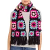 Promo 🌟 AQUA Crochet Fringed Scarf - 100% Exclusive Black/multi 🎉