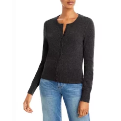 Best Sale 🎉 AQUA Crewneck Cashmere Cardigan - 100% Exclusive Black ✔️