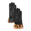 Promo ⭐ AQUA Faux Fur Trimmed Leather Tech Gloves - 100% Exclusive Black 😍