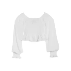 Cheap ✨ AQUA ❤️ Girls' Smocked Blouse, Big Kid - 100% Exclusive Ivory ✔️