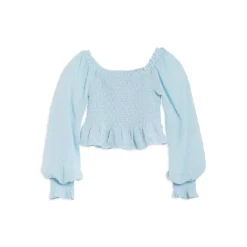 Cheap ✨ AQUA ❤️ Girls' Smocked Blouse, Big Kid - 100% Exclusive Ivory ✔️ -AQUA Elegant shop unnamed file 3232