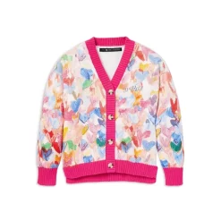 Budget ❤️ AQUA ⌛ Girls' Painted Hearts Cardigan, Big Kid - 100% Exclusive Pink Multi 🎉