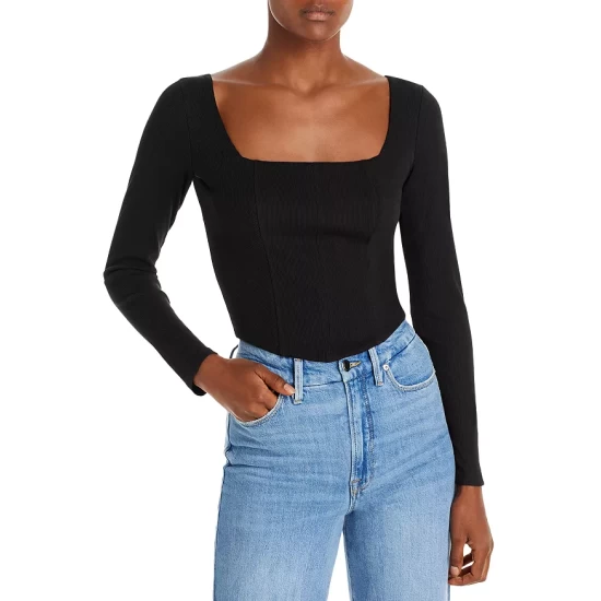 Deals ⌛ AQUA Long Sleeve Bustier Top - 100% Exclusive White 🔥 1 Deals ⌛ AQUA Long Sleeve Bustier Top - 100% Exclusive White 🔥