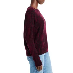 Buy ❤️ AQUA Snake Print Cashmere Sweater - 100% Exclusive Dark Raisin/black 🤩 -AQUA Elegant shop unnamed file 3280