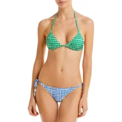 Cheapest ⭐ AQUA Triangle Print 😉 Bikini Top - 100% Exclusive Green/white 💯 -AQUA Elegant shop unnamed file 3293