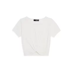 Best deal ⭐ AQUA Girls' Twist Front Tee, Big Kid - 100% Exclusive Ivory 🎉 -AQUA Elegant shop unnamed file 3296