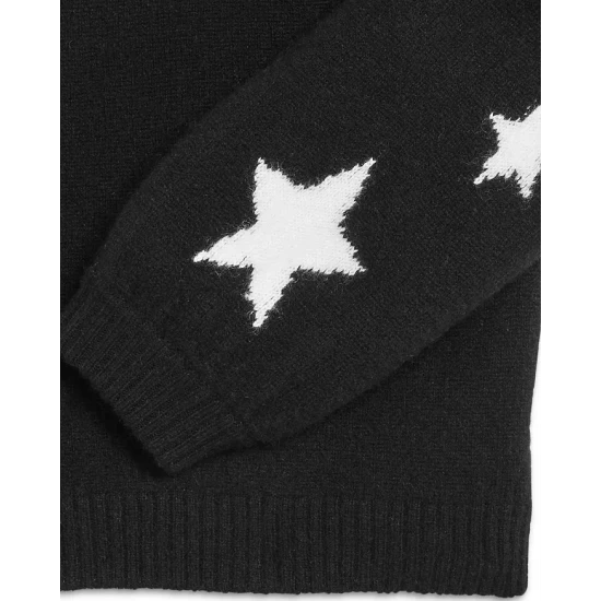 New π AQUA Girls' Cashmere Star Sweater, Big Kid - 100% Exclusive Black/ivory π 4 New π AQUA Girls' Cashmere Star Sweater, Big Kid - 100% Exclusive Black/ivory π - Image 4