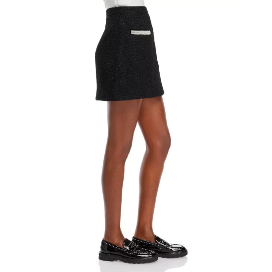 Top 10 🎁 AQUA Embellished Tweed Mini Skirt - 100% Exclusive Black Shine ⭐ 4 Top 10 🎁 AQUA Embellished Tweed Mini Skirt - 100% Exclusive Black Shine ⭐ - Image 4