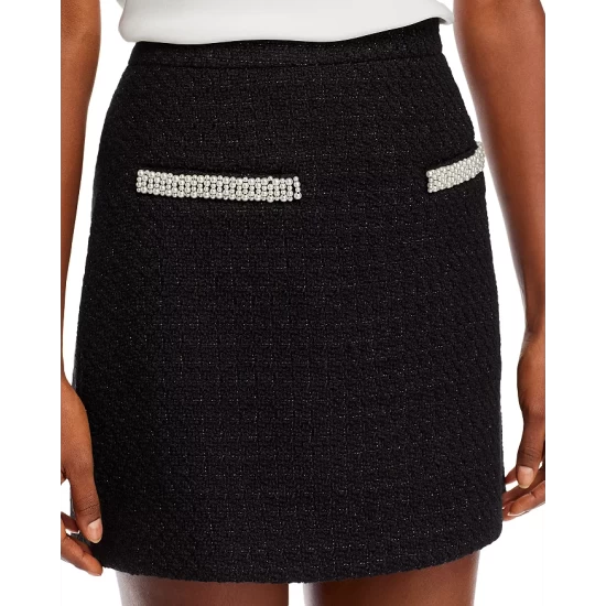 Top 10 🎁 AQUA Embellished Tweed Mini Skirt - 100% Exclusive Black Shine ⭐ 6 Top 10 🎁 AQUA Embellished Tweed Mini Skirt - 100% Exclusive Black Shine ⭐ - Image 6