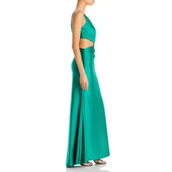 Cheapest 👍 AQUA One Shoulder Cutout Maxi ⌛ Dress - 100% Exclusive Green ✔️ -AQUA Elegant shop unnamed file 3315