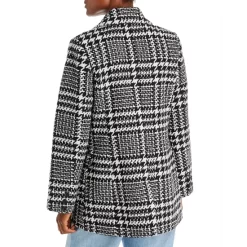 Outlet ⌛ AQUA Houndstooth Plaid Print Double Breasted 😉 Coat - 100% Exclusive Black/white 🔔 -AQUA Elegant shop unnamed file 3336