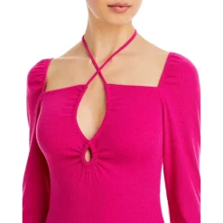 New ✨ AQUA Halter Knit Bodysuit - 100% Exclusive Fuschia ❤️ -AQUA Elegant shop unnamed file 3365