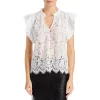 Cheap 🛒 AQUA Lace Flutter Sleeve Top - 100% Exclusive White 😀