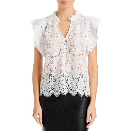 Cheap ๐ AQUA Lace Flutter Sleeve Top - 100% Exclusive White ๐ 1 Cheap ๐ AQUA Lace Flutter Sleeve Top - 100% Exclusive White ๐