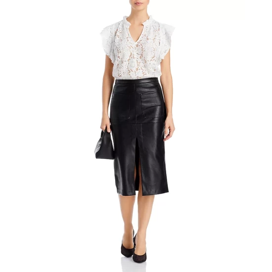 Cheap ๐ AQUA Lace Flutter Sleeve Top - 100% Exclusive White ๐ 2 Cheap ๐ AQUA Lace Flutter Sleeve Top - 100% Exclusive White ๐ - Image 2