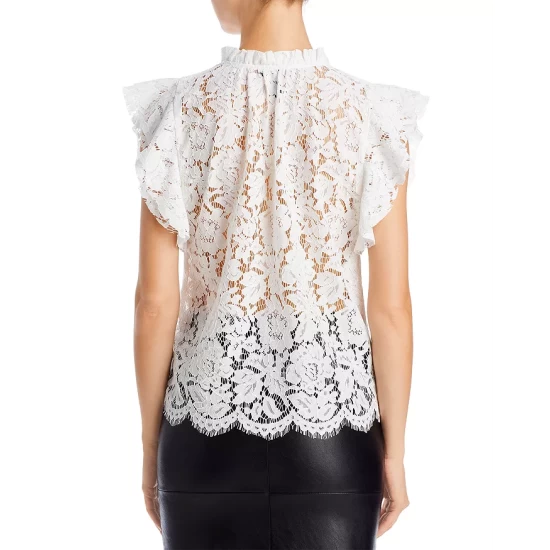 Cheap ๐ AQUA Lace Flutter Sleeve Top - 100% Exclusive White ๐ 3 Cheap ๐ AQUA Lace Flutter Sleeve Top - 100% Exclusive White ๐ - Image 3