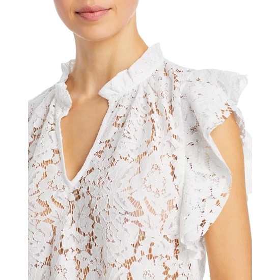 Cheap ๐ AQUA Lace Flutter Sleeve Top - 100% Exclusive White ๐ 4 Cheap ๐ AQUA Lace Flutter Sleeve Top - 100% Exclusive White ๐ - Image 4