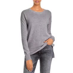 Outlet 💯 AQUA High Low Cashmere Sweater - 100% Exclusive Medium Gray 🎉 -AQUA Elegant shop unnamed file 34