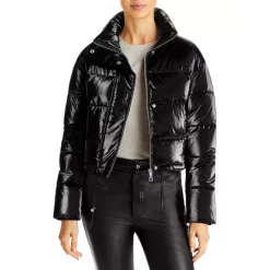 Best Pirce 🎉 AQUA Cropped Puffer Jacket - 100% Exclusive Black 👍