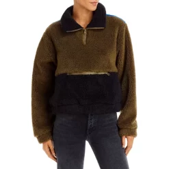 Cheapest 🔔 AQUA Colorblocked Sherpa Pullover - 100% Exclusive Sage 😉