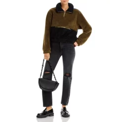 Cheapest 🔔 AQUA Colorblocked Sherpa Pullover - 100% Exclusive Sage 😉 -AQUA Elegant shop unnamed file 3412