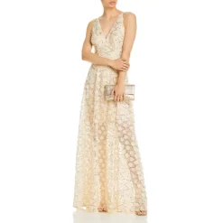 Wholesale 🤩 AQUA Raised Floral V Neck Gown - 100% Exclusive Ivory/gold ⭐ -AQUA Elegant shop unnamed file 3445