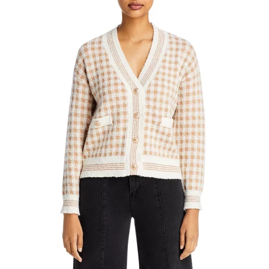 Cheap ๐ AQUA Coco Check Cardigan - 100% Exclusive Winter Sand ๐ 1 Cheap ๐ AQUA Coco Check Cardigan - 100% Exclusive Winter Sand ๐