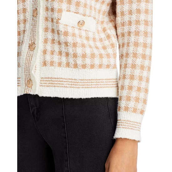 Cheap ๐ AQUA Coco Check Cardigan - 100% Exclusive Winter Sand ๐ 6 Cheap ๐ AQUA Coco Check Cardigan - 100% Exclusive Winter Sand ๐ - Image 6