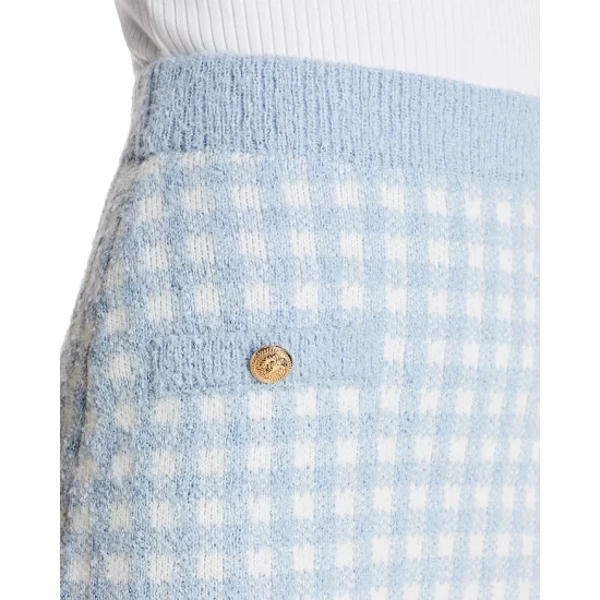 Best deal 🔥 AQUA Checkered Knit Mini Skirt - 100% Exclusive Blue ✔️ 6 Best deal 🔥 AQUA Checkered Knit Mini Skirt - 100% Exclusive Blue ✔️ - Image 6