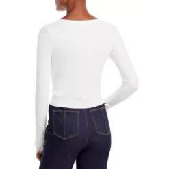 Best deal 🧨 AQUA Feather Cuff Cropped Cardigan - 100% Exclusive White ✨ -AQUA Elegant shop unnamed file 3537