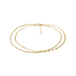 Best Pirce 😀 AQUA Double-Row Chain Anklet- 100% Exclusive Gold ⭐