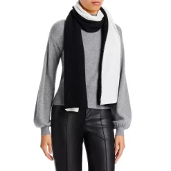 Coupon ✔️ AQUA Color Block Scarf - 100% Exclusive Black/white 🎁 -AQUA Elegant shop unnamed file 3554