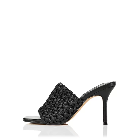 Best Pirce ✔️ AQUA ❤️ Women's Katy Woven Low Heel Slide Sandals - 100% Exclusive Black ⌛ 2 Best Pirce ✔️ AQUA ❤️ Women's Katy Woven Low Heel Slide Sandals - 100% Exclusive Black ⌛ - Image 2